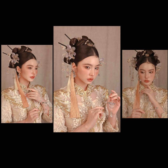 藍金配色（俊慈老師9/17示範頭飾）