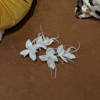 全新羽毛雙邊夾