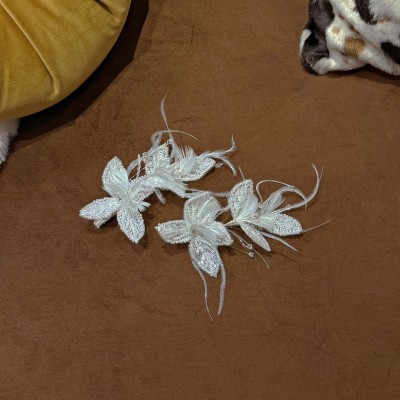 全新羽毛雙邊夾