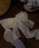 全新象牙白雪紡紗蝴蝶結（彈簧夾）